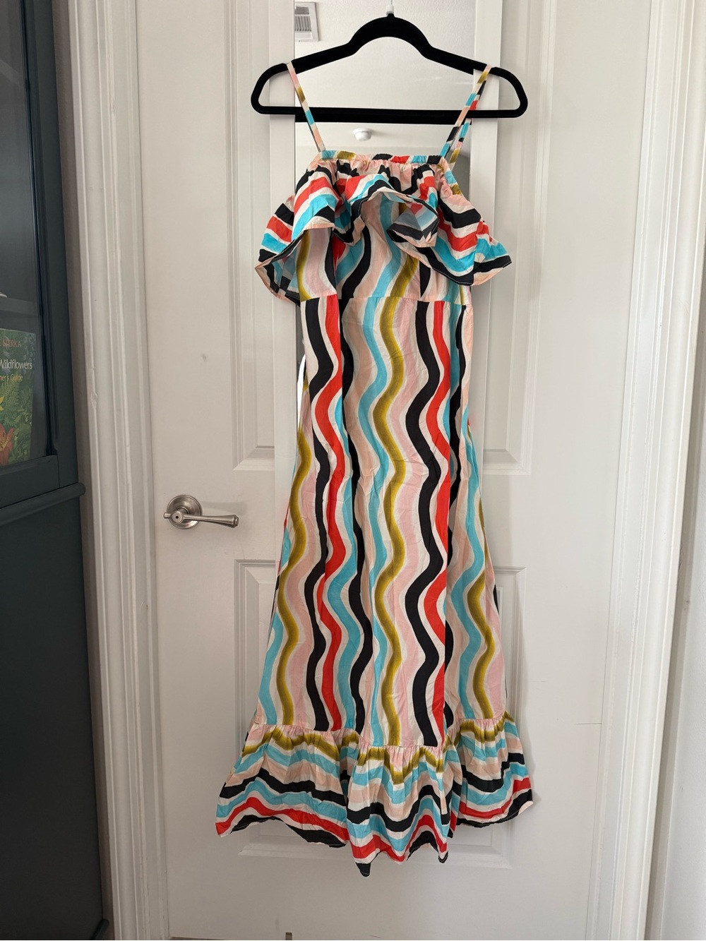FARM Rio Multicolor Wavy-Stripe Ruffled Maxi Dress - Picture 2 of 8